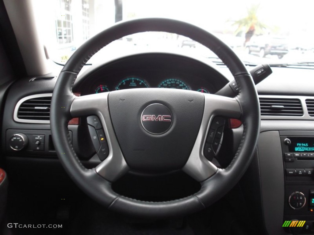 2012 GMC Yukon SLE Ebony Steering Wheel Photo #74605511