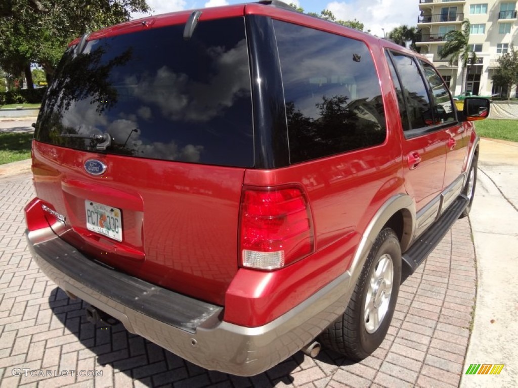 2003 Expedition Eddie Bauer 4x4 - Laser Red Tinted Metallic / Medium Parchment photo #8