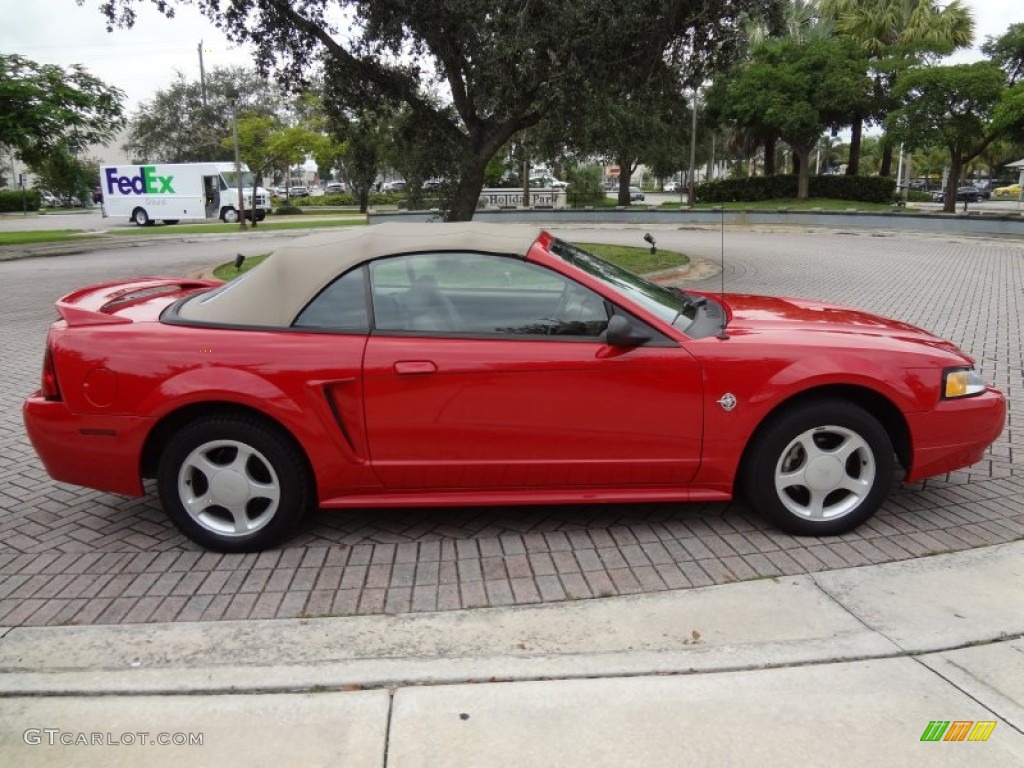 1999 Mustang GT Convertible - Rio Red / Medium Parchment photo #4