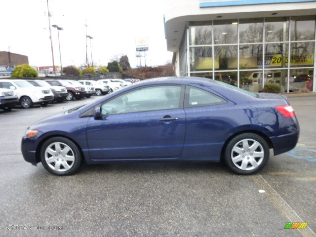 2007 Civic LX Coupe - Royal Blue Pearl / Gray photo #2