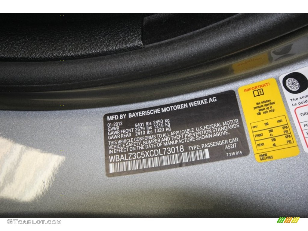 2012 6 Series Color Code A52 for Space Gray Metallic Photo #74617208
