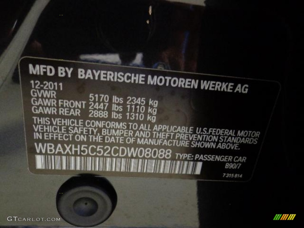 2012 5 Series 528i xDrive Sedan - Dark Graphite Metallic II / Black photo #13