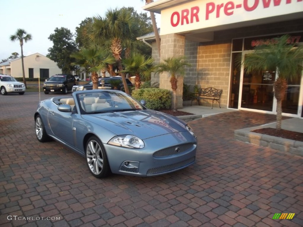 2007 XK XKR Convertible - Frost Blue Metallic / Ivory/Slate photo #1