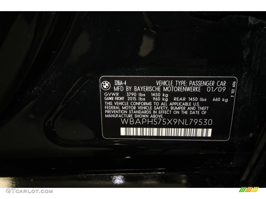 2009 3 Series 328i Sedan - Black Sapphire Metallic / Black photo #10