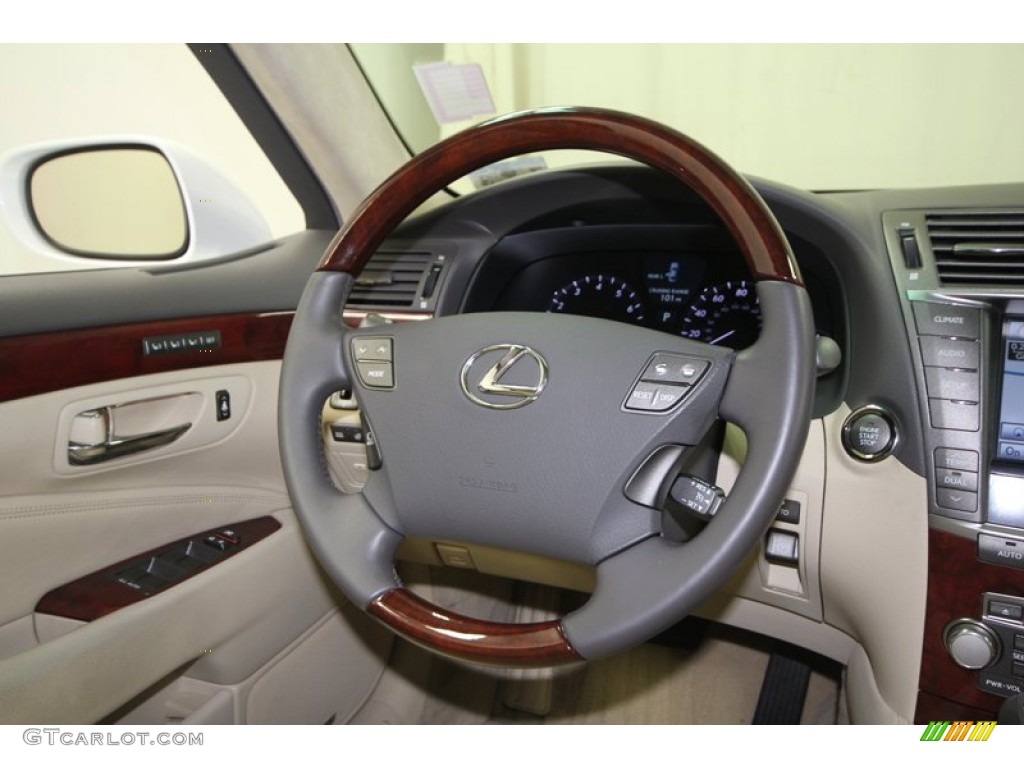 2010 Lexus LS 460 L Cashmere Steering Wheel Photo #74623454