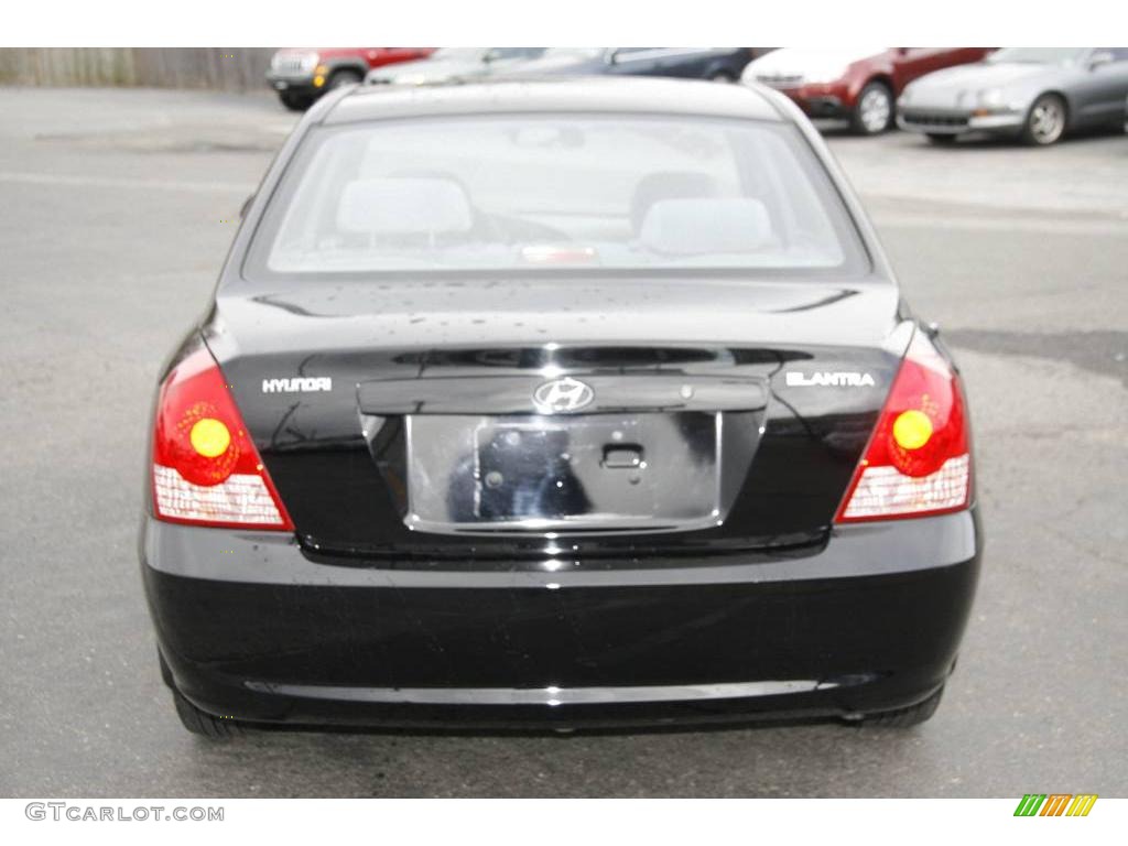 2006 Elantra GLS Sedan - Ebony Black / Gray photo #6