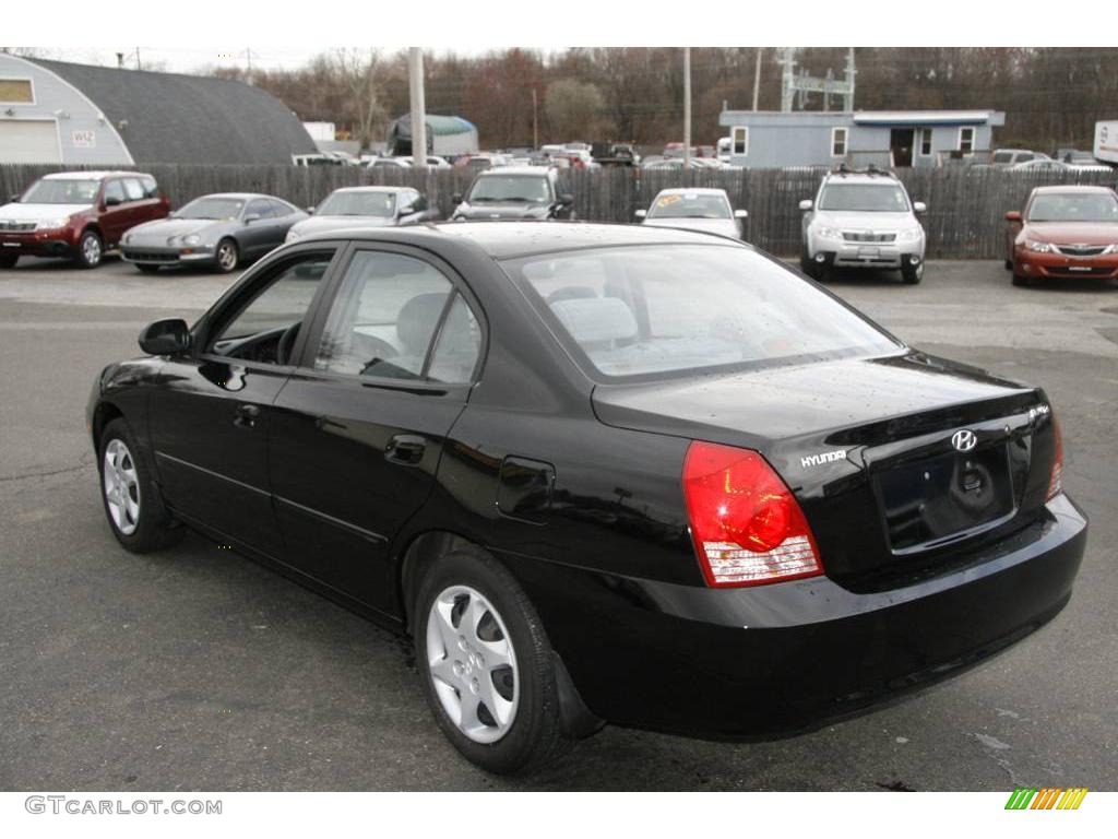 2006 Elantra GLS Sedan - Ebony Black / Gray photo #8