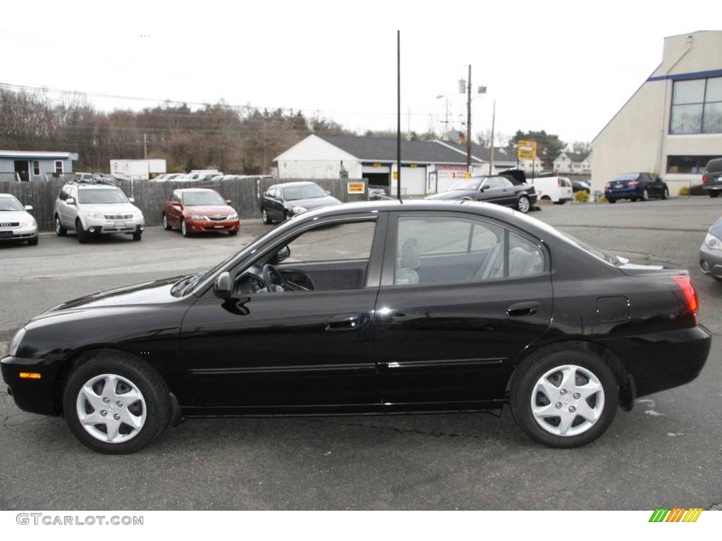 2006 Elantra GLS Sedan - Ebony Black / Gray photo #9