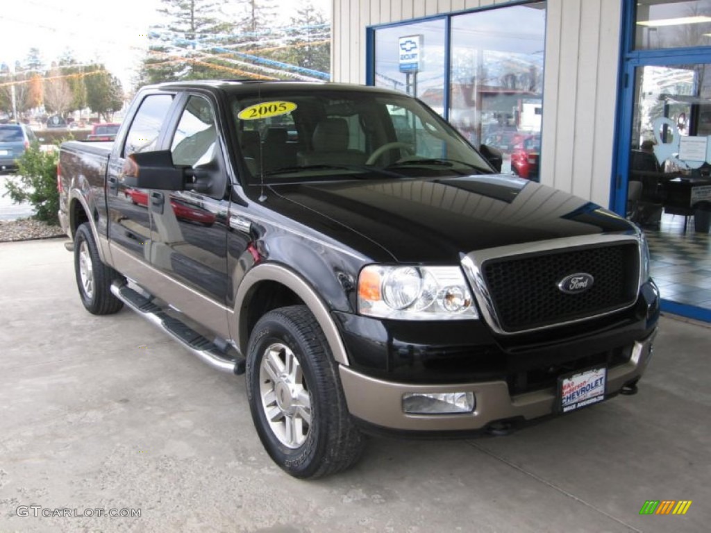 2005 F150 Lariat SuperCrew 4x4 - Black / Tan photo #1