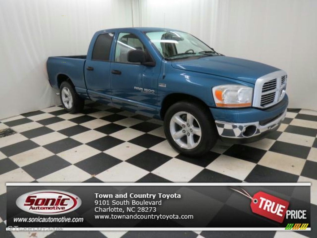 2006 Ram 1500 SLT Quad Cab - Atlantic Blue Pearl / Medium Slate Gray photo #1