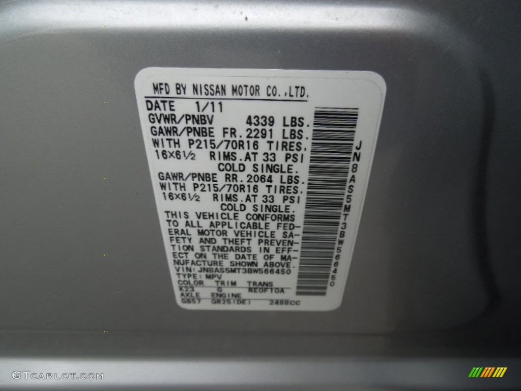 2011 Rogue S - Silver Ice Metallic / Black photo #7