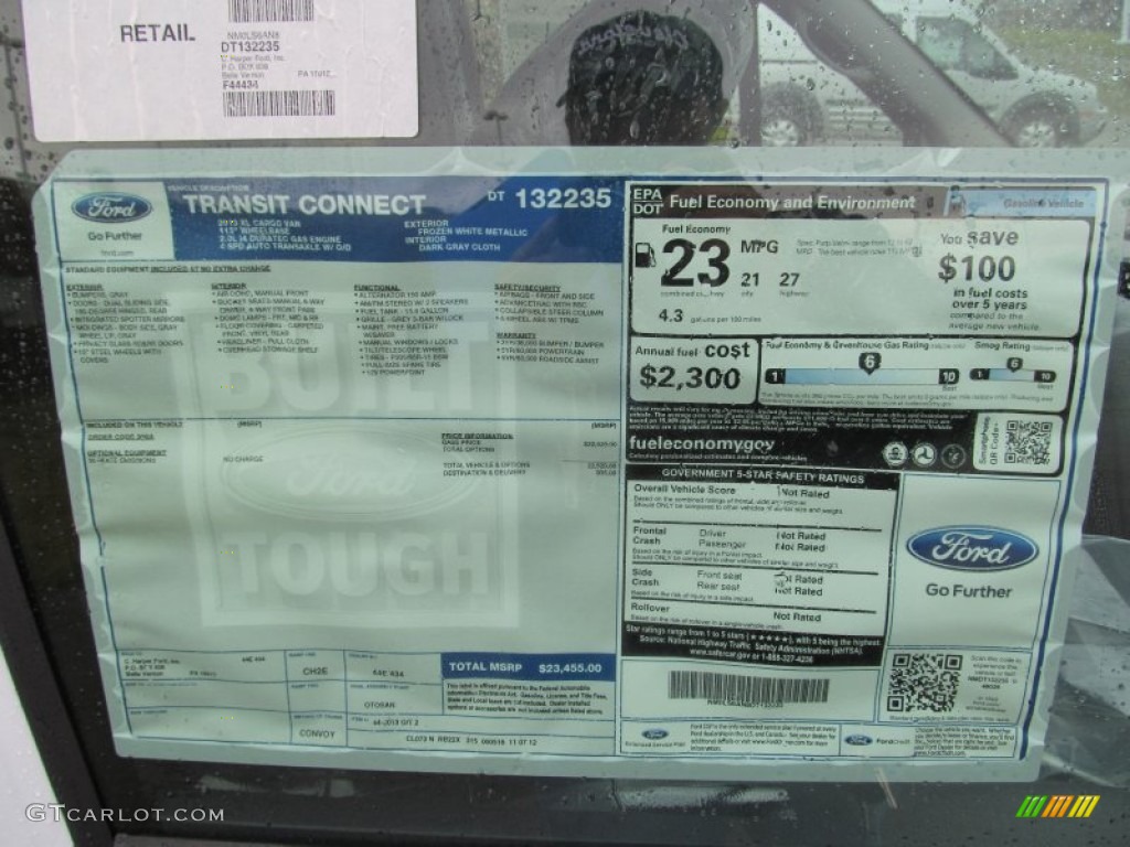 2013 Ford Transit Connect XL Van Window Sticker Photo #74632505