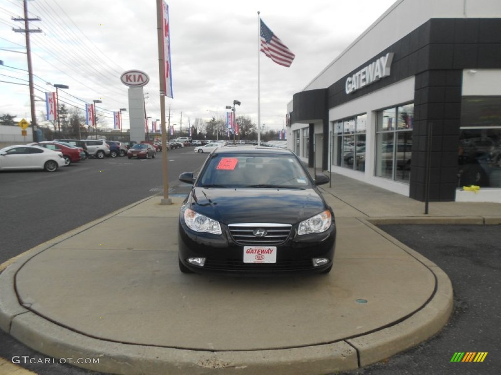 2009 Elantra SE Sedan - Black Pearl / Gray photo #2