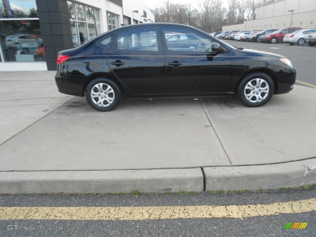 2009 Elantra SE Sedan - Black Pearl / Gray photo #4