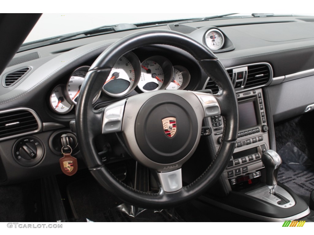 2007 Porsche 911 Turbo Coupe Black Steering Wheel Photo #74633208