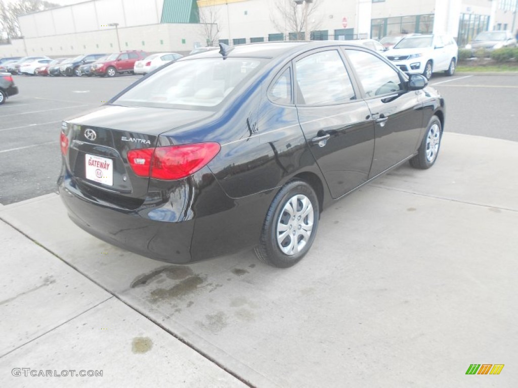 2009 Elantra SE Sedan - Black Pearl / Gray photo #5