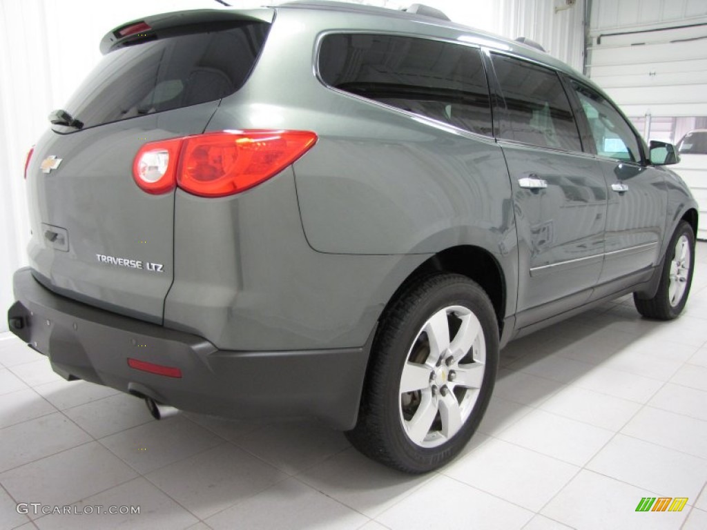 2011 Traverse LTZ AWD - Steel Green Metallic / Light Gray/Ebony photo #2