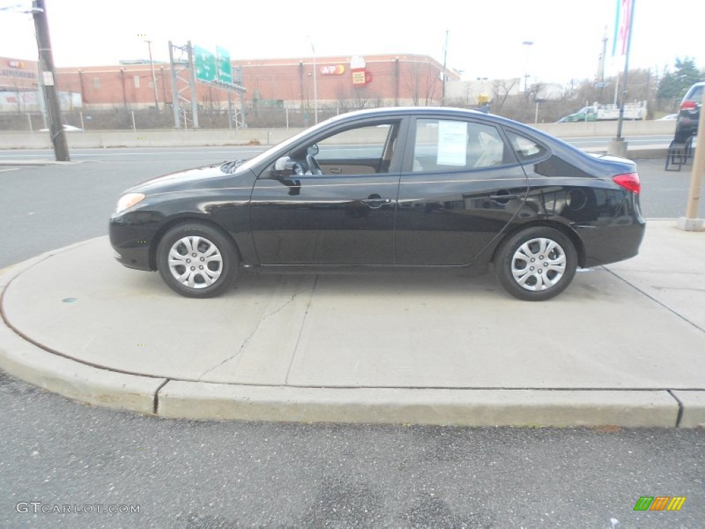 2009 Elantra SE Sedan - Black Pearl / Gray photo #8