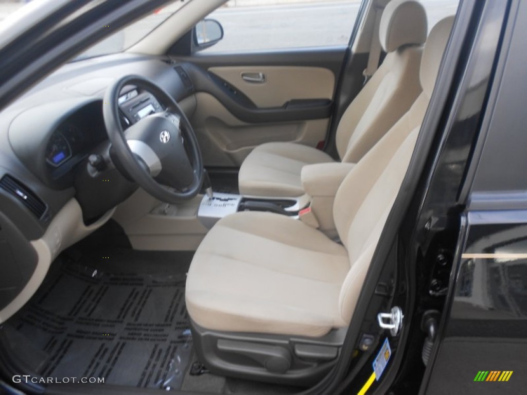 2009 Elantra SE Sedan - Black Pearl / Gray photo #11