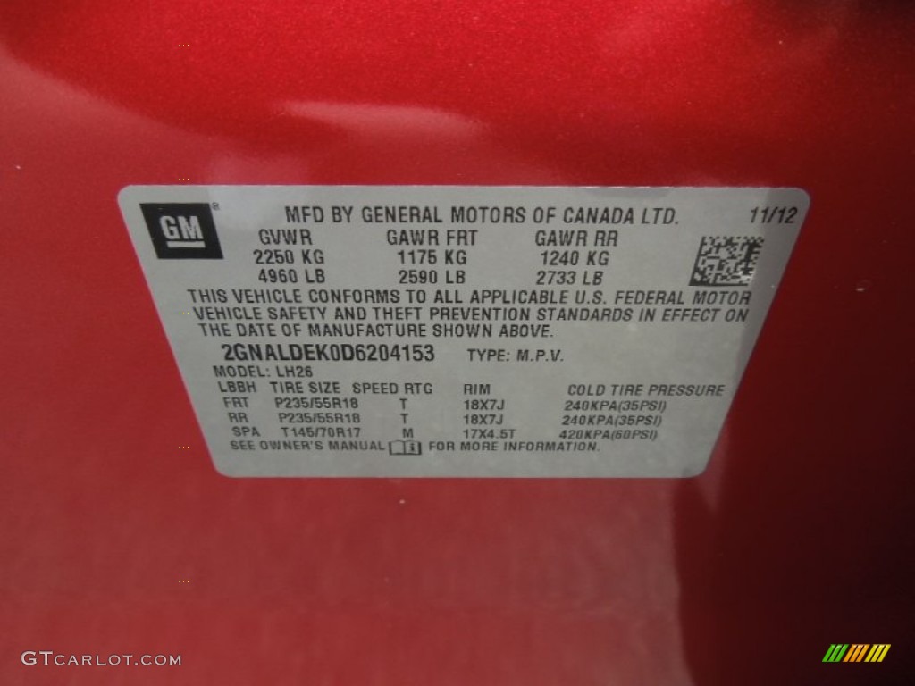 2013 Equinox LT - Crystal Red Tintcoat / Jet Black photo #7