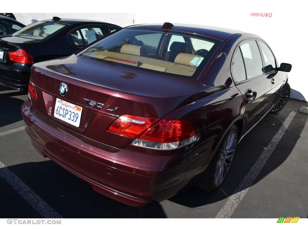 2008 7 Series 750Li Sedan - Barbera Red Metallic / Natural Brown photo #2