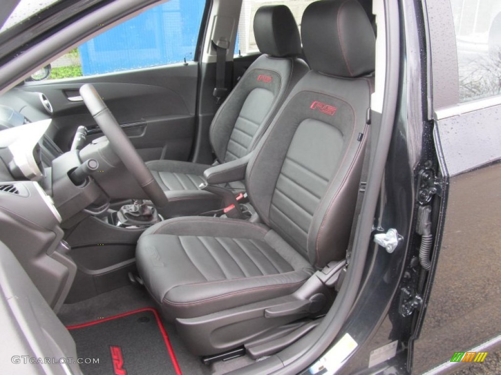 RS Jet Black Leather/Microfiber Interior 2013 Chevrolet Sonic RS Hatch Photo #74636372