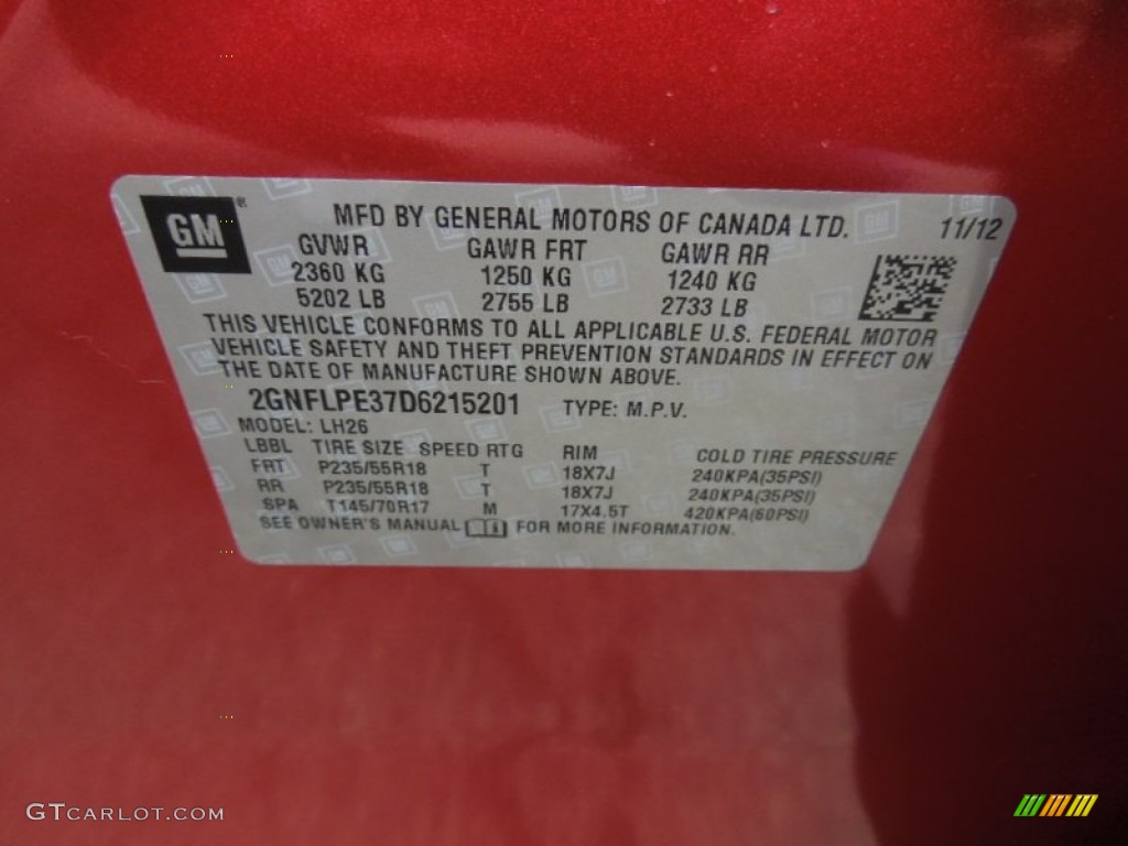 2013 Equinox LT - Crystal Red Tintcoat / Jet Black photo #7