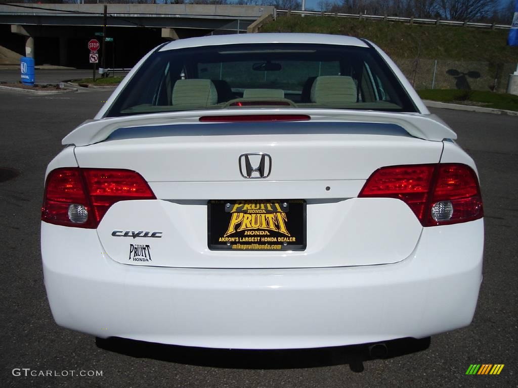2007 Civic EX Sedan - Taffeta White / Ivory photo #4