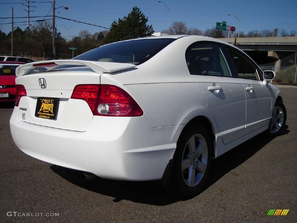 2007 Civic EX Sedan - Taffeta White / Ivory photo #5