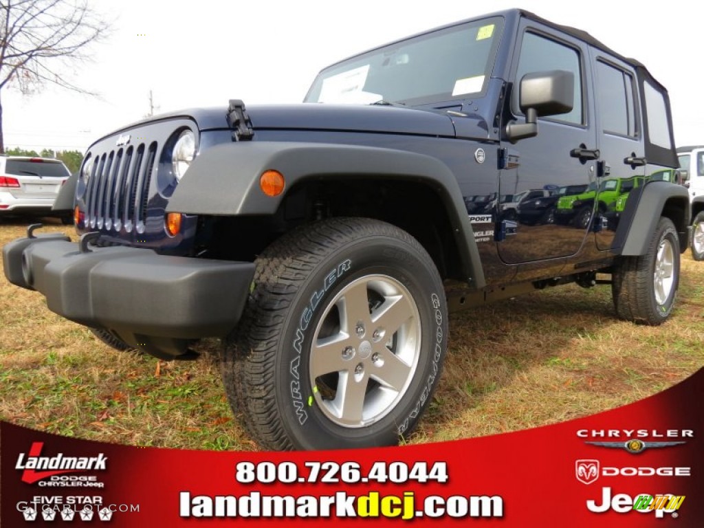 2013 Wrangler Unlimited Sport S 4x4 - True Blue Pearl / Black photo #1