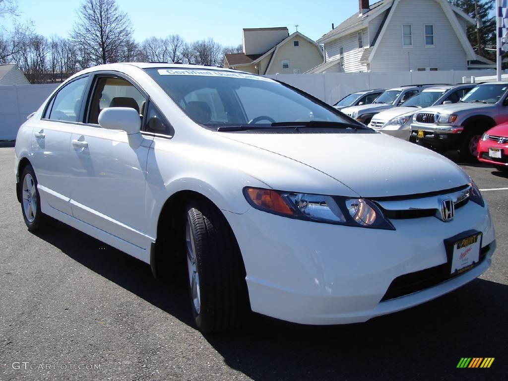 2007 Civic EX Sedan - Taffeta White / Ivory photo #7