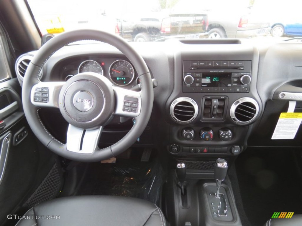 2013 Jeep Wrangler Unlimited Oscar Mike Freedom Edition 4x4 Freedom Edition Black/Silver Dashboard Photo #74638542