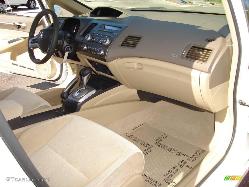 2007 Civic EX Sedan - Taffeta White / Ivory photo #20
