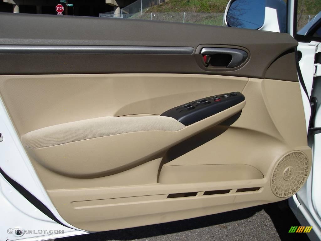 2007 Civic EX Sedan - Taffeta White / Ivory photo #21