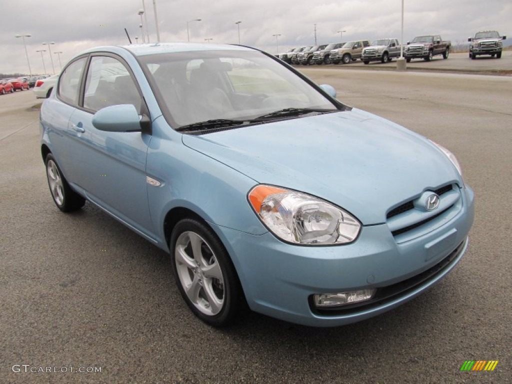 Ice Blue 2009 Hyundai Accent GS 3 Door Exterior Photo #74639577