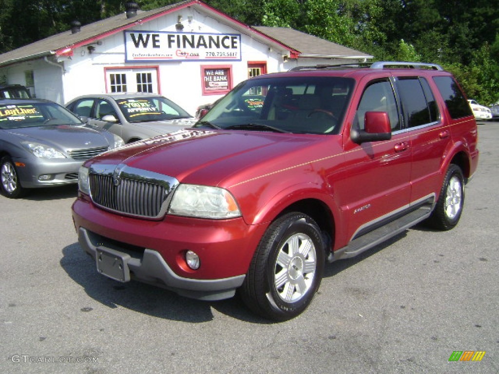 2003 Aviator Luxury AWD - Vivid Red Metallic / Light Parchment photo #1