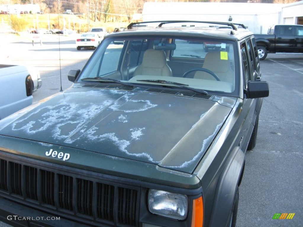 1996 Cherokee Sport 4WD - Moss Green Pearl / Tan photo #2