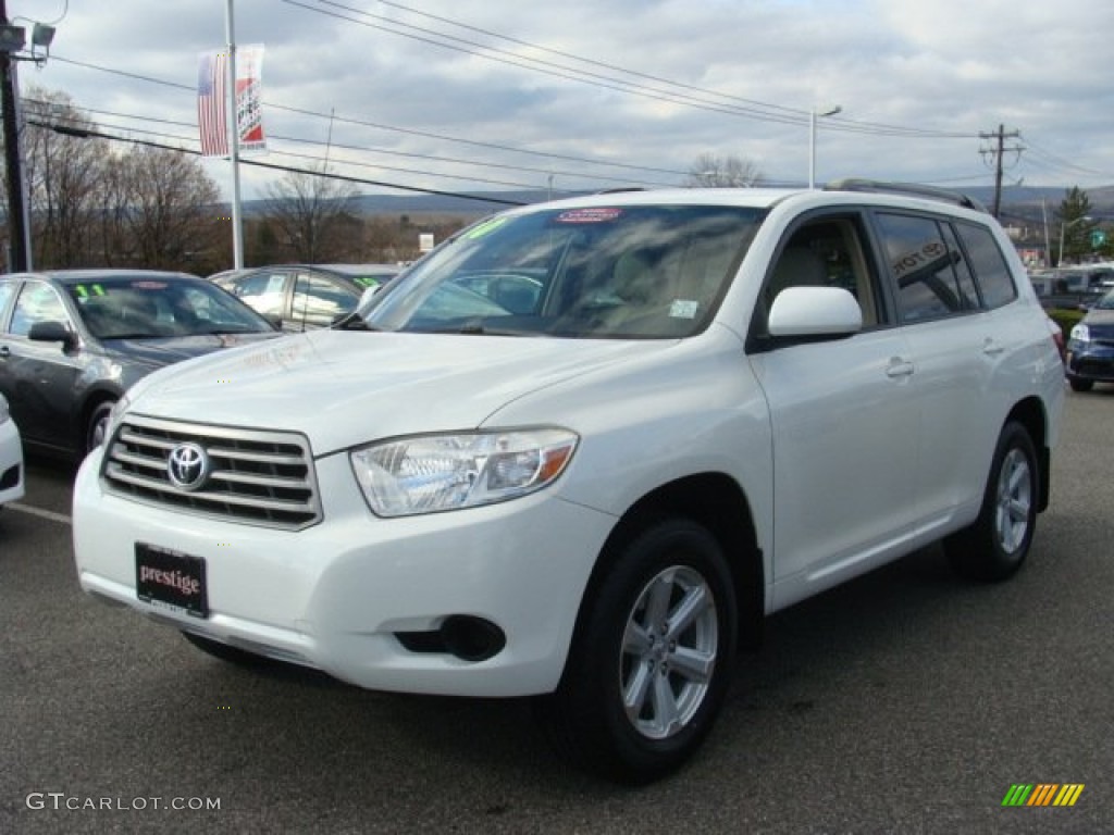 2010 Highlander V6 - Blizzard White Pearl / Sand Beige photo #3