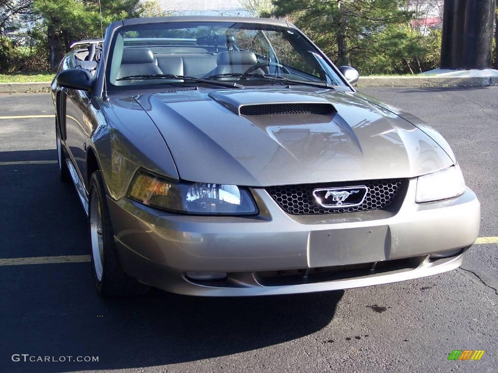 2002 Mustang GT Convertible - Mineral Grey Metallic / Dark Charcoal photo #11