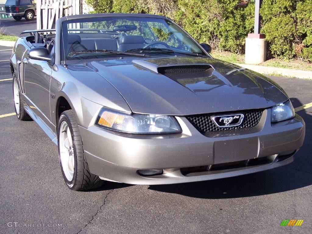 2002 Mustang GT Convertible - Mineral Grey Metallic / Dark Charcoal photo #14