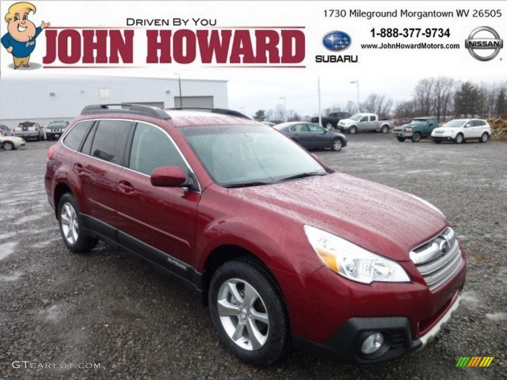2013 Outback 2.5i Limited - Venetian Red Pearl / Off Black Leather photo #1