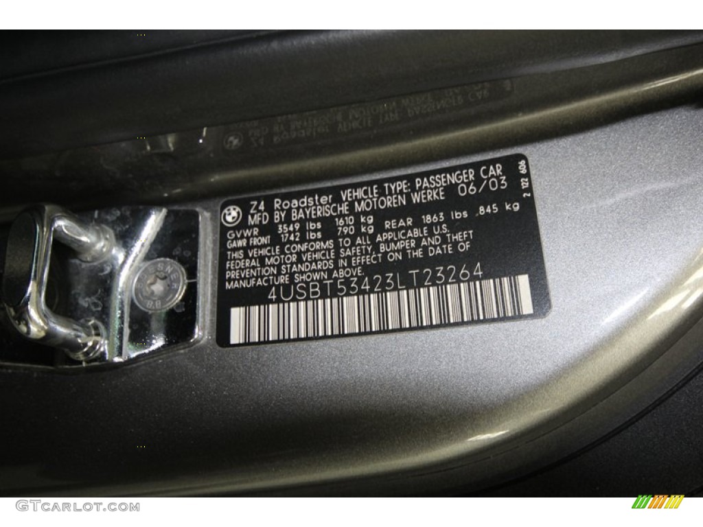 2003 Z4 3.0i Roadster - Sterling Grey Metallic / Black photo #10