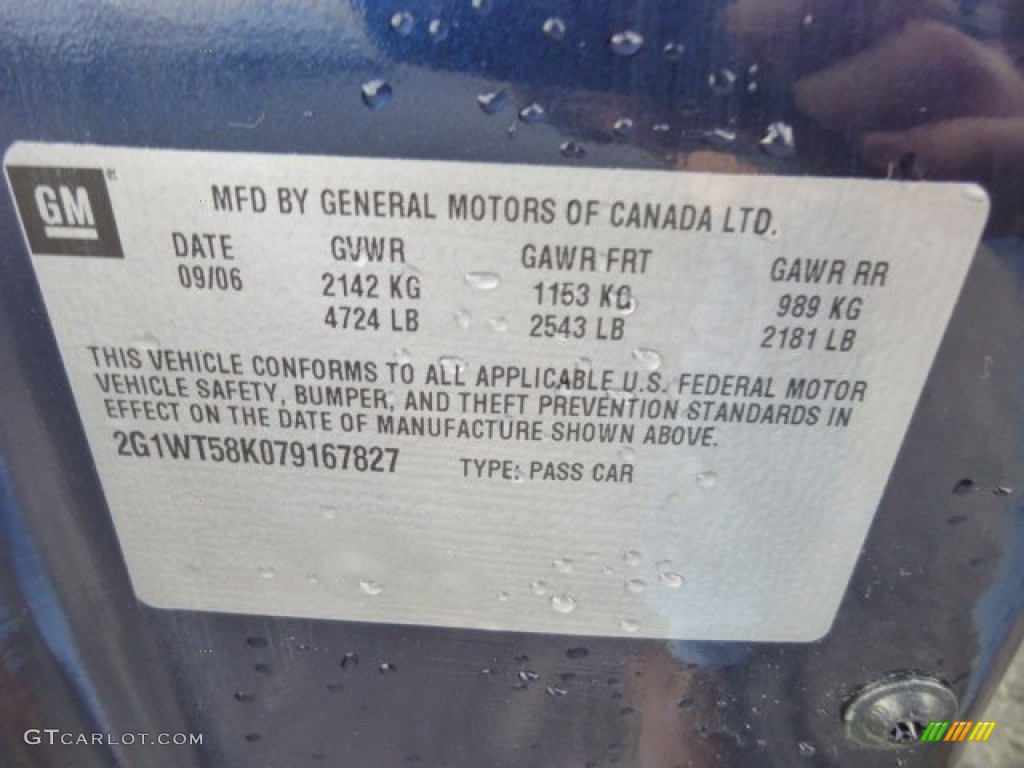 2007 Impala LT - Imperial Blue Metallic / Gray photo #14