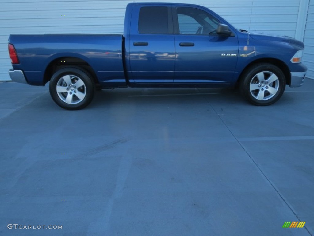 2009 Ram 1500 SLT Quad Cab - Deep Water Blue Pearl / Dark Slate/Medium Graystone photo #2