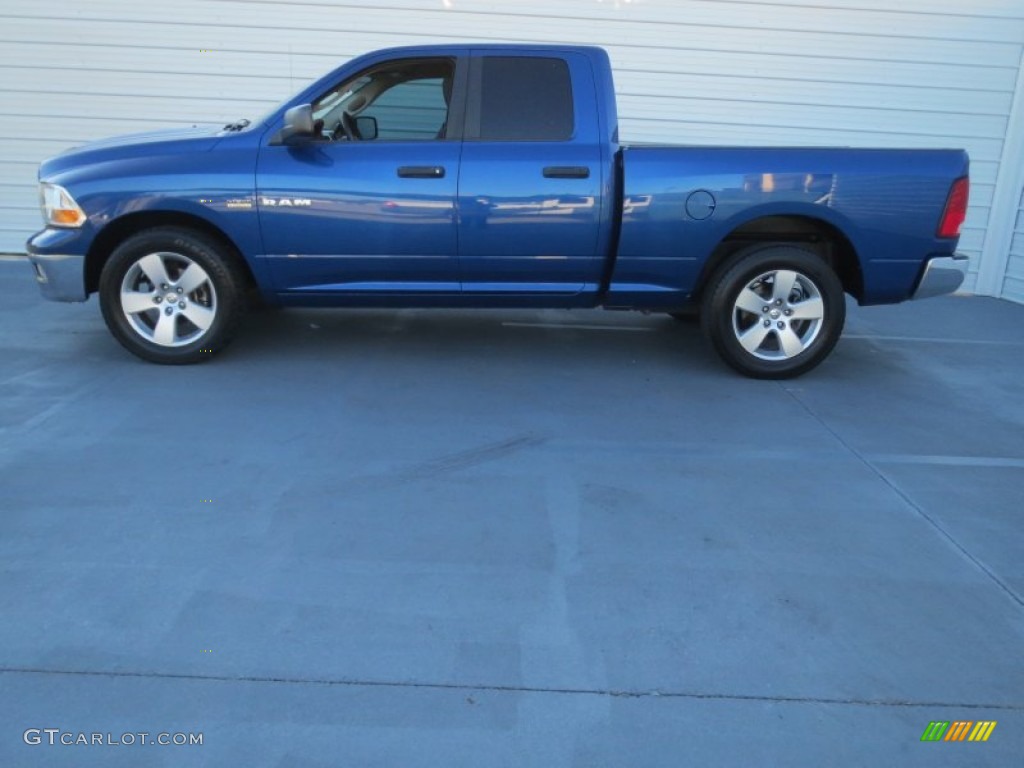 2009 Ram 1500 SLT Quad Cab - Deep Water Blue Pearl / Dark Slate/Medium Graystone photo #5