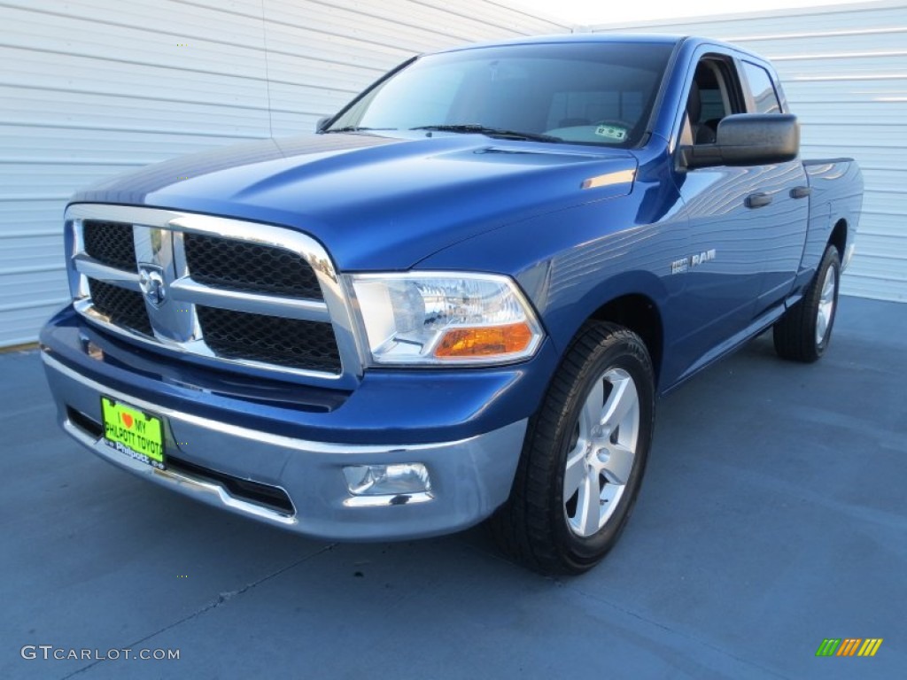 2009 Ram 1500 SLT Quad Cab - Deep Water Blue Pearl / Dark Slate/Medium Graystone photo #6