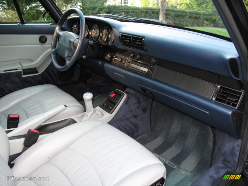 Classic Grey/Midnight Blue Interior 1996 Porsche 911 Turbo Photo #74656323
