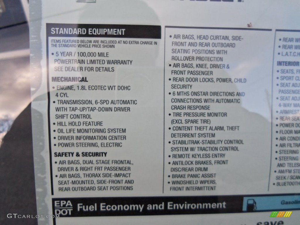 2013 Chevrolet Sonic LS Hatch Window Sticker Photo #74656555