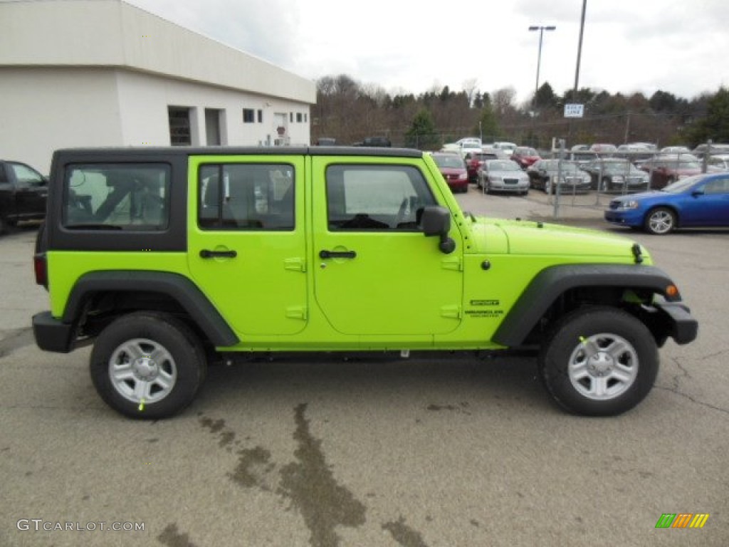 Gecko Green Pearl 2013 Jeep Wrangler Unlimited Sport 4x4 Exterior Photo #74657055