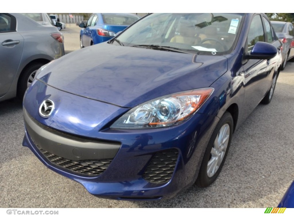 2012 MAZDA3 i Touring 4 Door - Indigo Lights Mica / Dune Beige photo #1